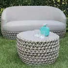 Salotto con Base in Stoffa Intrecciata per Esterni - Pixie Viadurini
