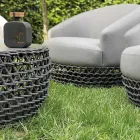 Salotto con Base in Stoffa Intrecciata per Esterni - Pixie Viadurini