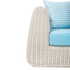 Salotto da Esterno in Polyrattan e Cuscini Azzurri - Charlie Viadurini