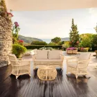 Salotto da Esterno in Rattan Naturale Completo di Cuscini – Bellaria Viadurini