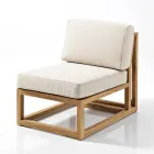 Salotto da Esterno in Teak Naturale e Cuscini - Circe Viadurini