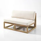 Salotto da Esterno in Teak Naturale e Cuscini - Circe Viadurini