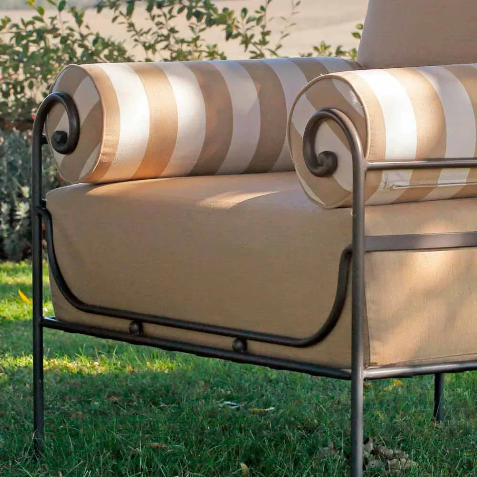 Salotto da Giardino Artigianale con Struttura in Ferro Made in Italy - Lisotto Viadurini