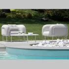 Salotto da Giardino con 1 Divano e 2 Poltrone Made in Italy - Fioriera Viadurini