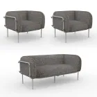 Salotto da Giardino con 1 Divano e 2 Poltrone Made in Italy - Fioriera Viadurini