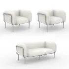 Salotto da Giardino con 1 Divano e 2 Poltrone Made in Italy - Fioriera Viadurini