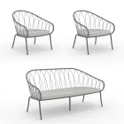 Salotto da Giardino con 2 Poltrone e 1 Divano 2 Posti Made in Italy - Fontana Viadurini