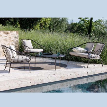 Salotto da Giardino con 2 Poltrone e 1 Divano 2 Posti Made in Italy - Fontana Viadurini