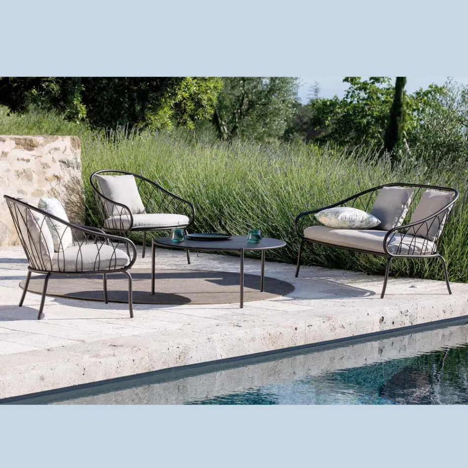 Salotto da Giardino con 2 Poltrone e 1 Divano 2 Posti Made in Italy - Fontana Viadurini