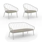 Salotto da Giardino con 2 Poltrone e 1 Divano 2 Posti Made in Italy - Fontana Viadurini