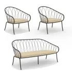 Salotto da Giardino con 2 Poltrone e 1 Divano 2 Posti Made in Italy - Fontana Viadurini