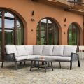 Salotto da Giardino con Divano e Tavolino Realizzati in Alluminio - Etichetta