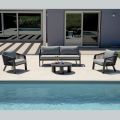 Salotto da Giardino in Alluminio e Corda Intrecciata con Cuscini - Smeria