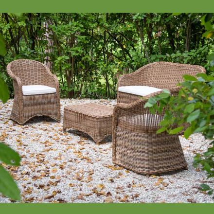 Salotto da Giardino in Alluminio e Intreccio in Polyrattan - Melina Viadurini
