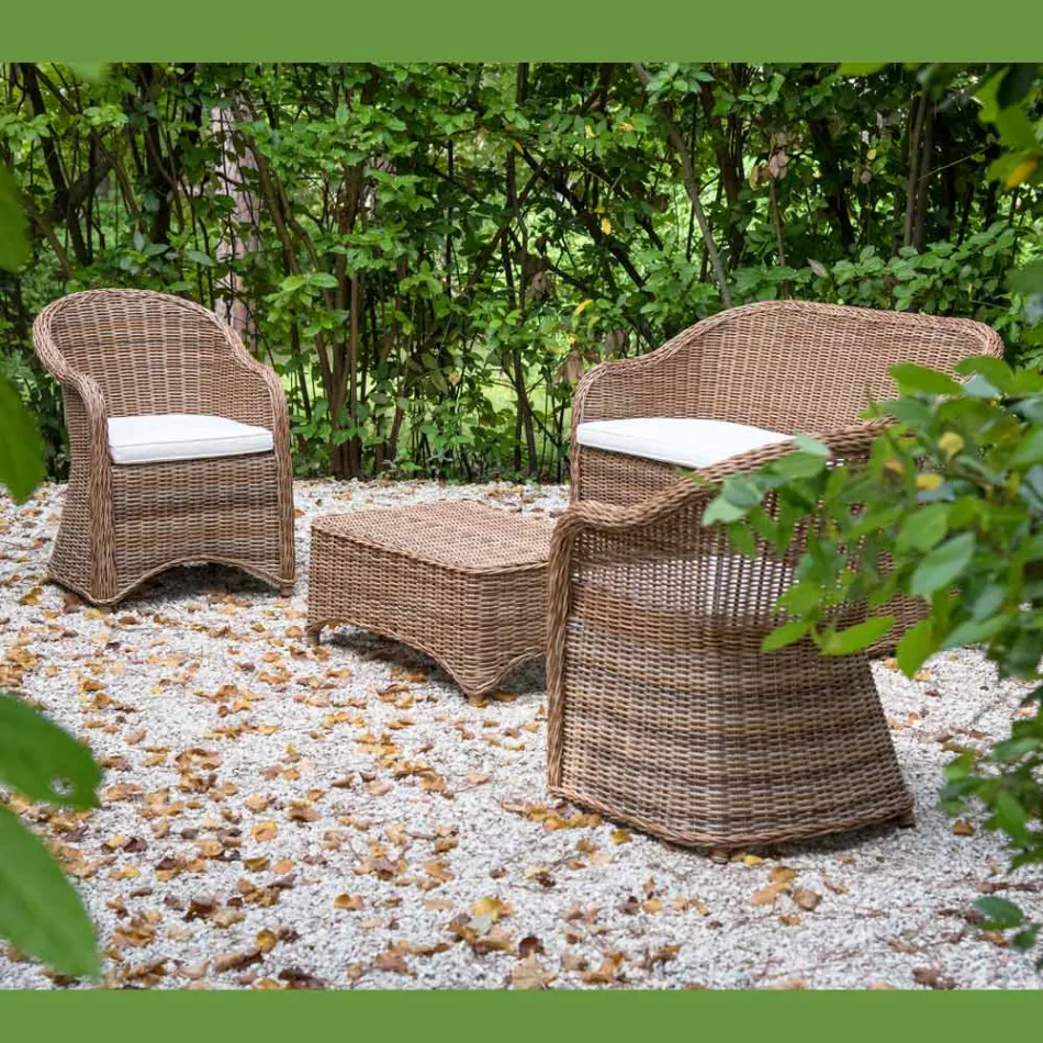 Salotto da Giardino in Alluminio e Intreccio in Polyrattan - Melina Viadurini