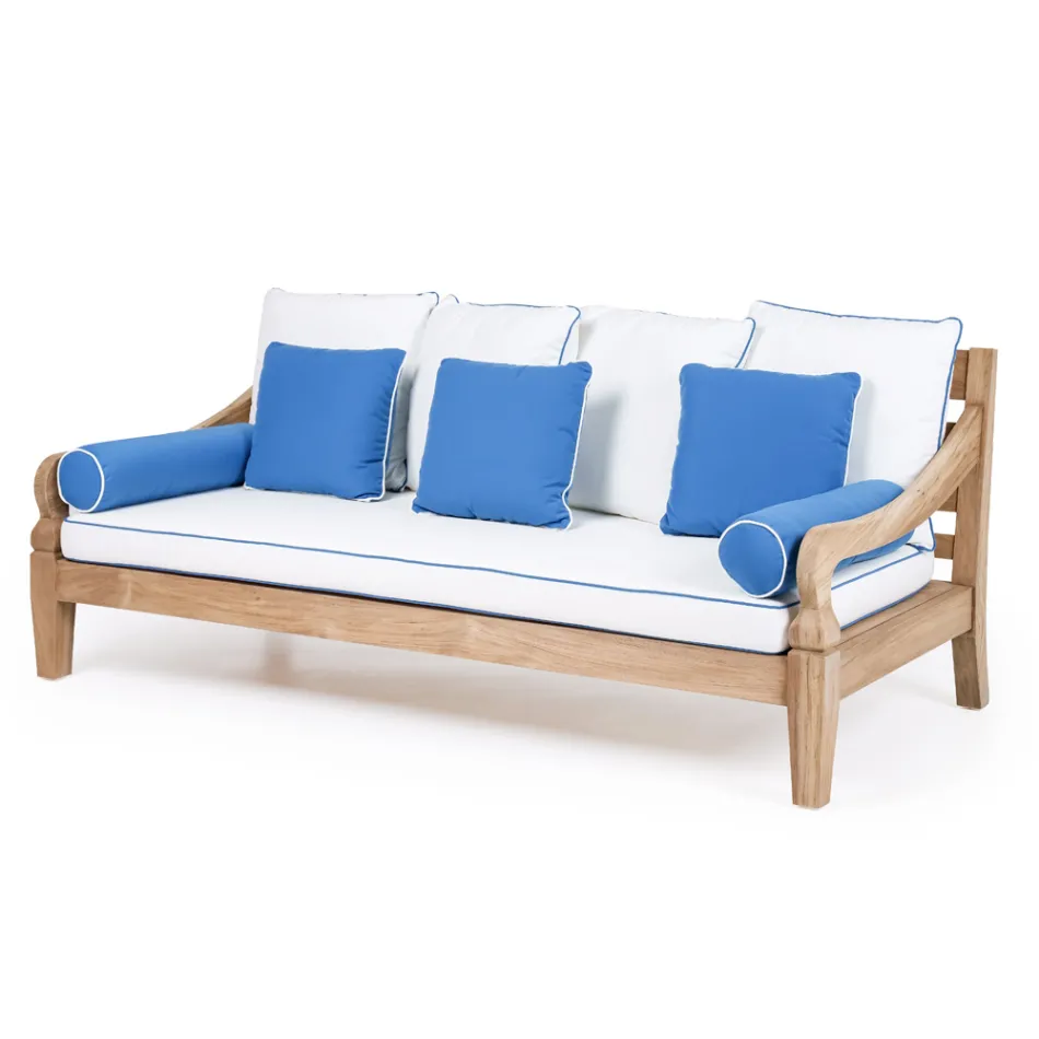Salotto da Giardino in Legno Teak Naturale Spazzolato - Artes Viadurini