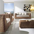 Salotto da Giardino in Polyrattan Intrecciato a Mano - Charlie Viadurini
