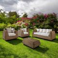 Salotto da Giardino in Polyrattan Intrecciato a Mano - Charlie