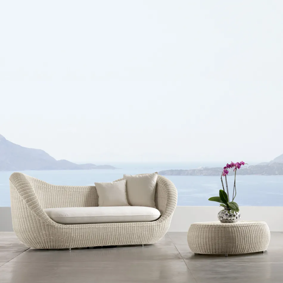 Salotto da Giardino in Polyrattan Intrecciato a Mano - Eder Viadurini