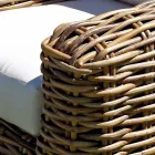 Salotto da Giardino in Rattan con Tavolino in Legno e Cuscini - Hugues Viadurini