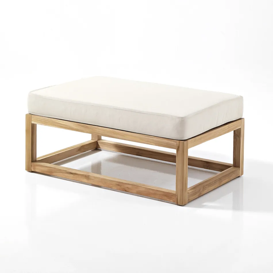 Salotto da Giardino Realizzato in Teak con Cuscini - Circe Viadurini