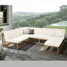 Salotto da Giardino Realizzato in Teak con Cuscini - Circe Viadurini