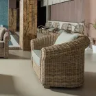Salotto Outdoor in Fibra Naturale di Kubù con Cuscini – Isildur Viadurini