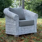 Salotto Outdoor in Fibra Naturale di Kubù con Cuscini – Isildur Viadurini
