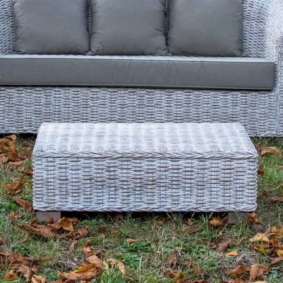 Salotto Outdoor in Fibra Naturale di Kubù con Cuscini – Isildur Viadurini