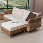 Salotto Outdoor in Intreccio di Banano con Cuscini – Legolas Viadurini