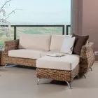 Salotto Outdoor in Intreccio di Banano con Cuscini – Legolas Viadurini