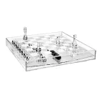 Scacchiera in Plexiglass Trasparente con Cassetto Made in Italy - Miriam Viadurini