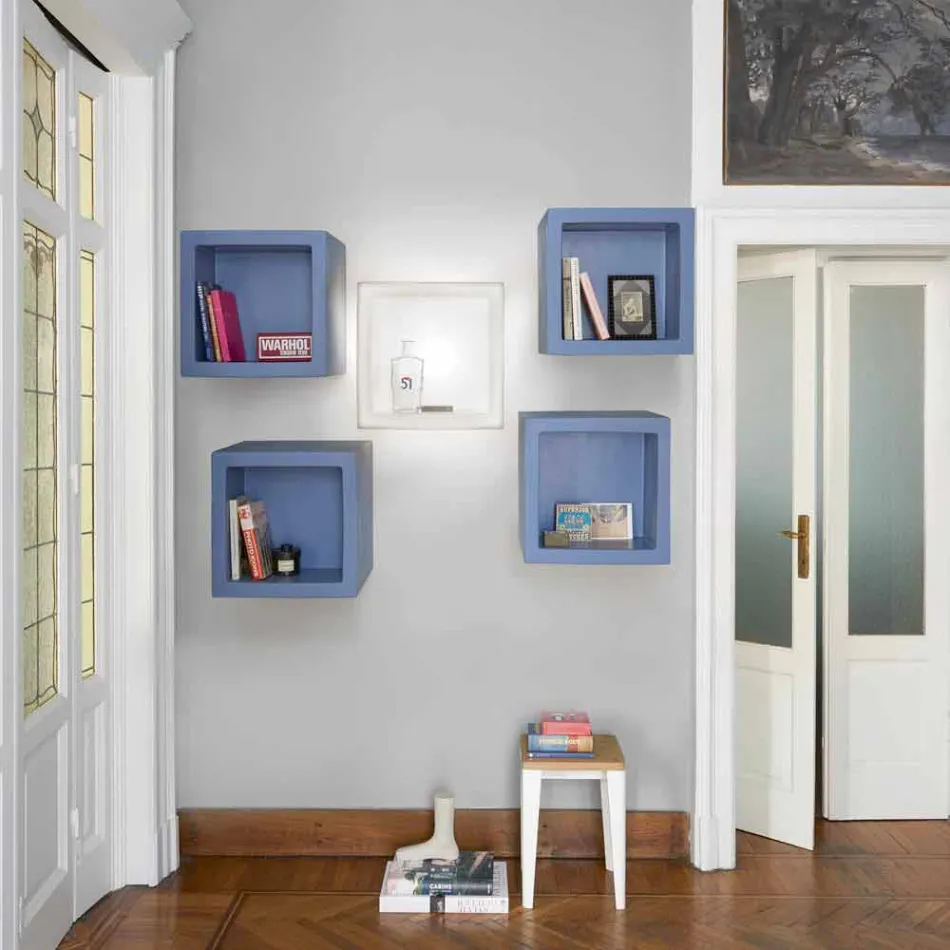 Scaffale colorato a cubo Slide Open Cube design moderno fatto Italia Viadurini