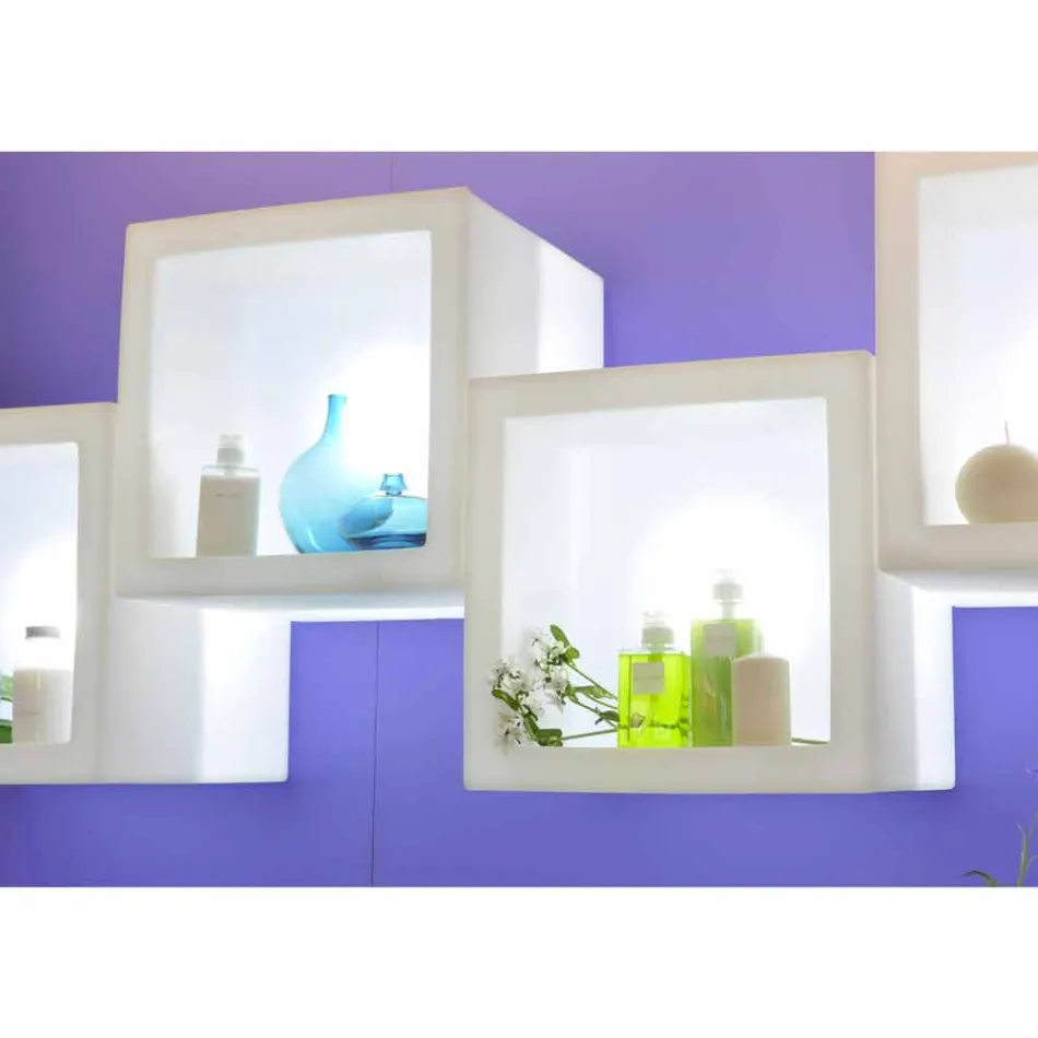 Scaffale luminoso a cubo Slide Open Cube design moderno fatto Italia Viadurini