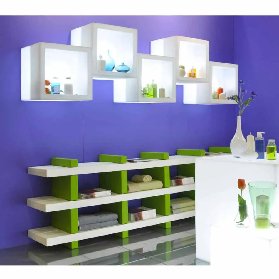Scaffale luminoso a cubo Slide Open Cube design moderno fatto Italia Viadurini