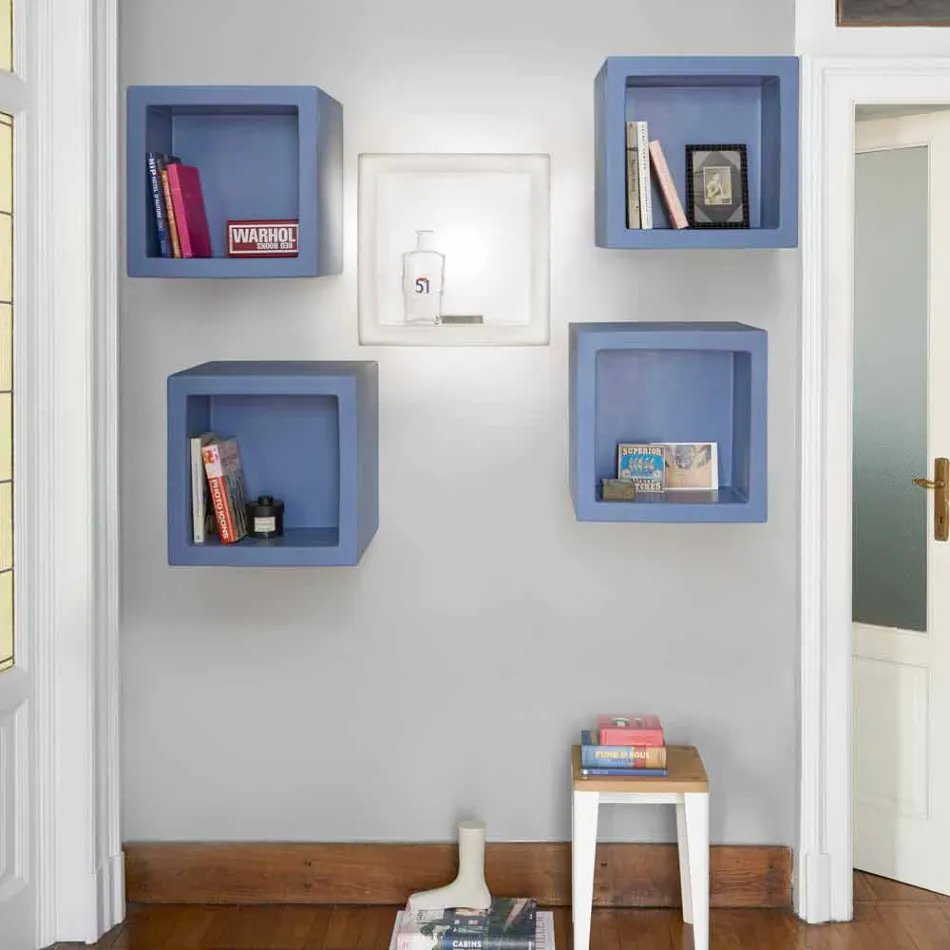 Scaffale luminoso a cubo Slide Open Cube design moderno fatto Italia Viadurini