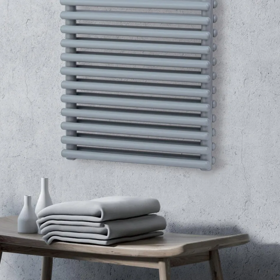 Scaldasalviette Elettrico con 4 Serie di Elementi Orizzontali Made in Italy - Meringa Viadurini