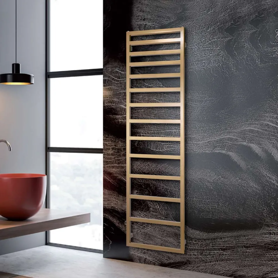 Scaldasalviette Elettrico con Linee Semplici in Acciaio Made in Italy - Pistacchio Viadurini
