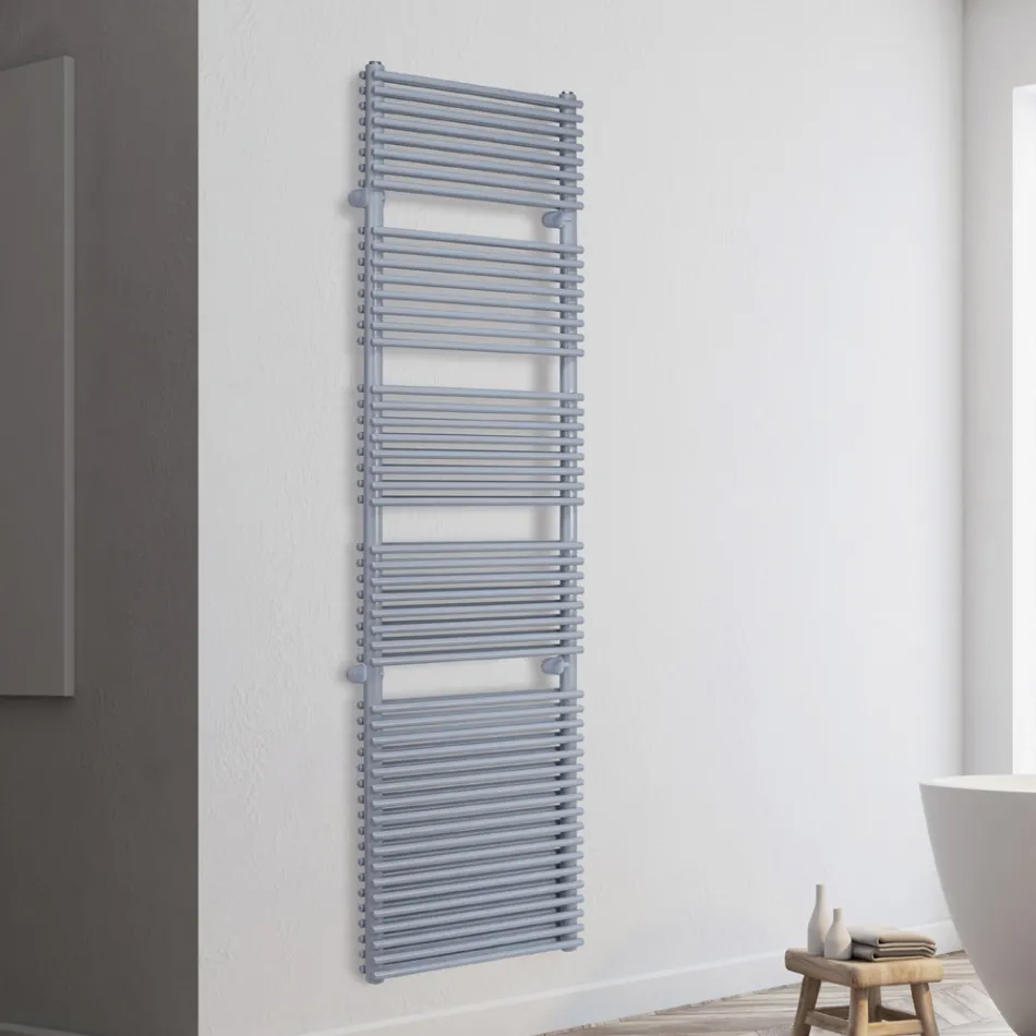 Scaldasalviette Elettrico in Acciaio Finitura Alluminio Made in Italy - Brioches Viadurini