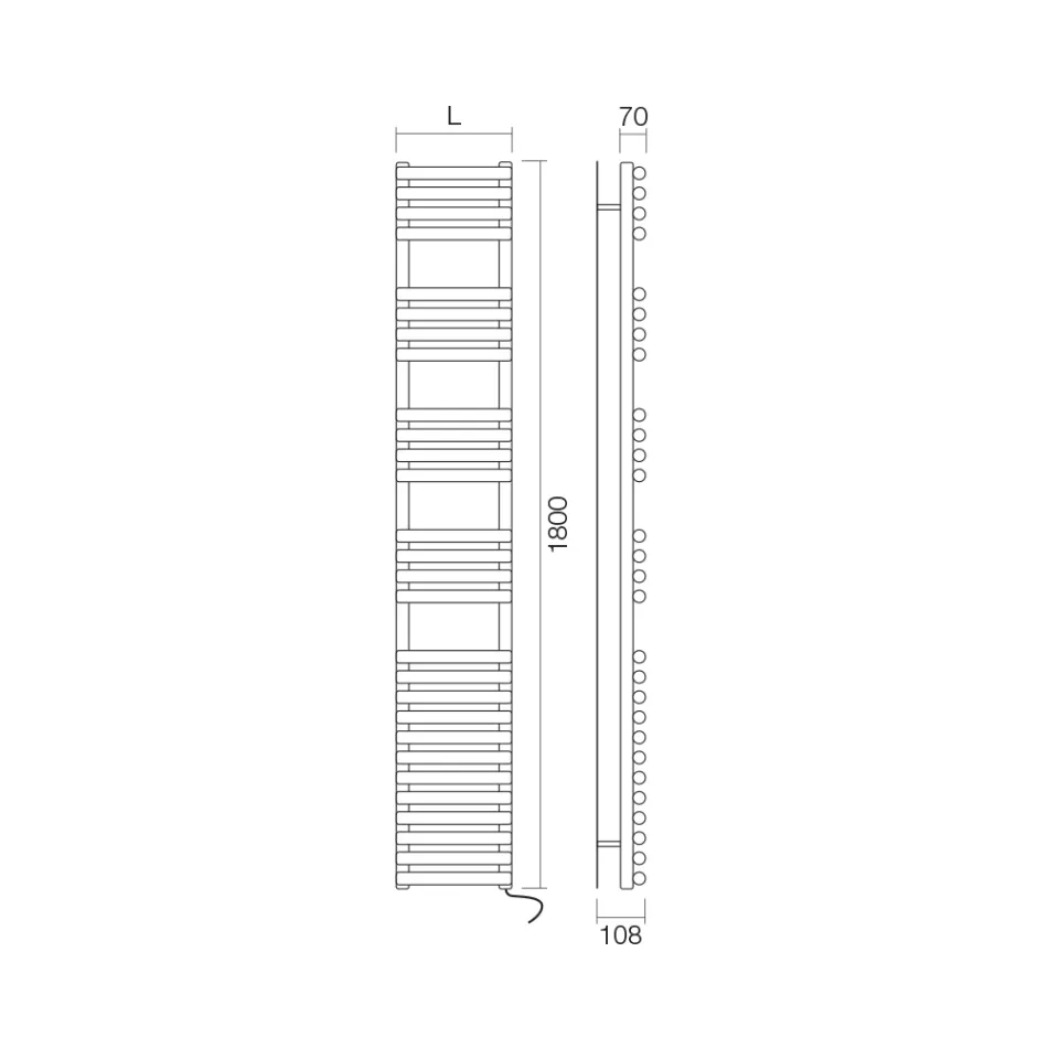 Scaldasalviette Elettrico in Acciaio Finitura Bianco Puro Made in Italy - Limone Viadurini