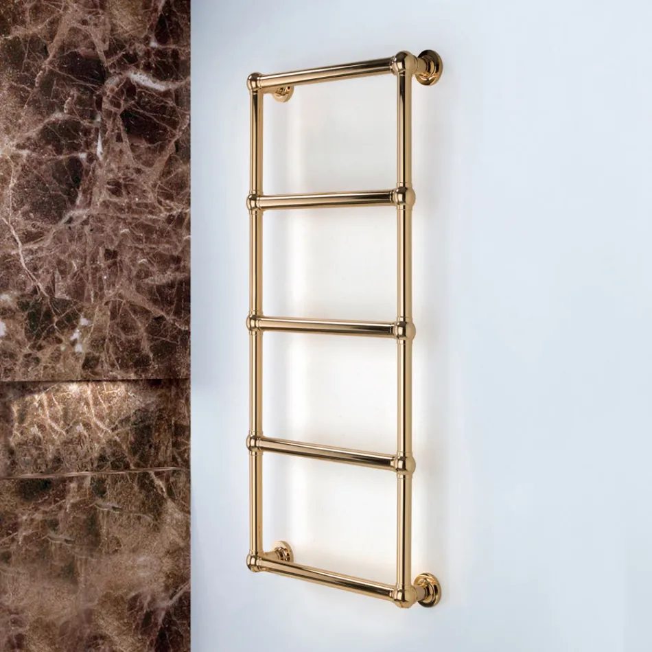 Scaldasalviette Elettrico in Ottone con Sfere di Collegamento Made in Italy - Ricotta Viadurini