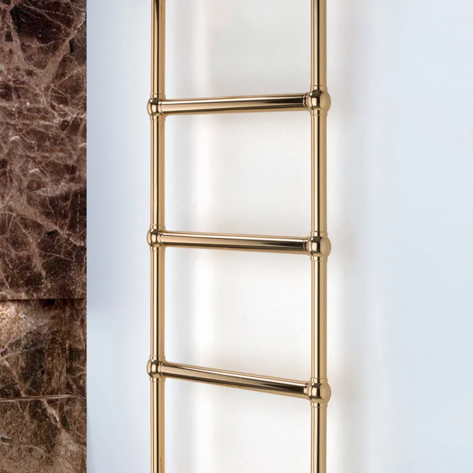 Scaldasalviette Elettrico in Ottone con Sfere di Collegamento Made in Italy - Ricotta Viadurini