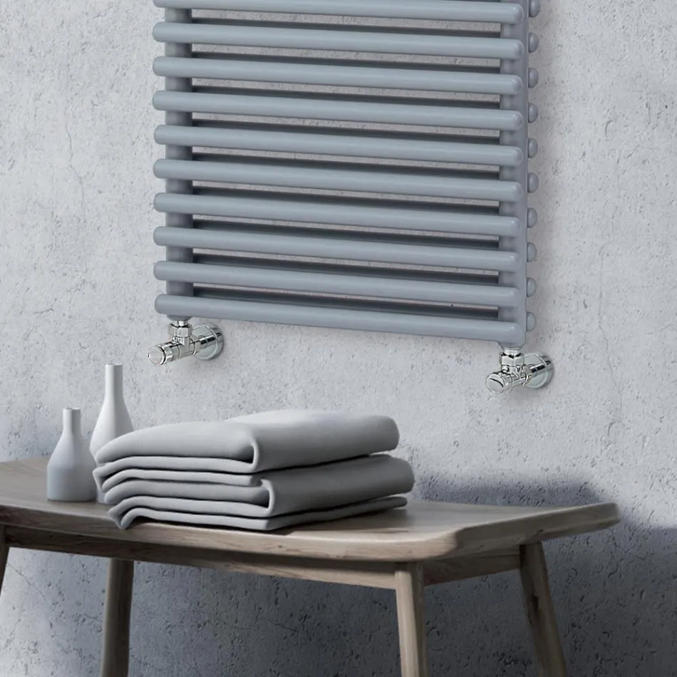 Scaldasalviette Idraulico con 4 Serie di Elementi Orizzontali Made in Italy - Meringa Viadurini