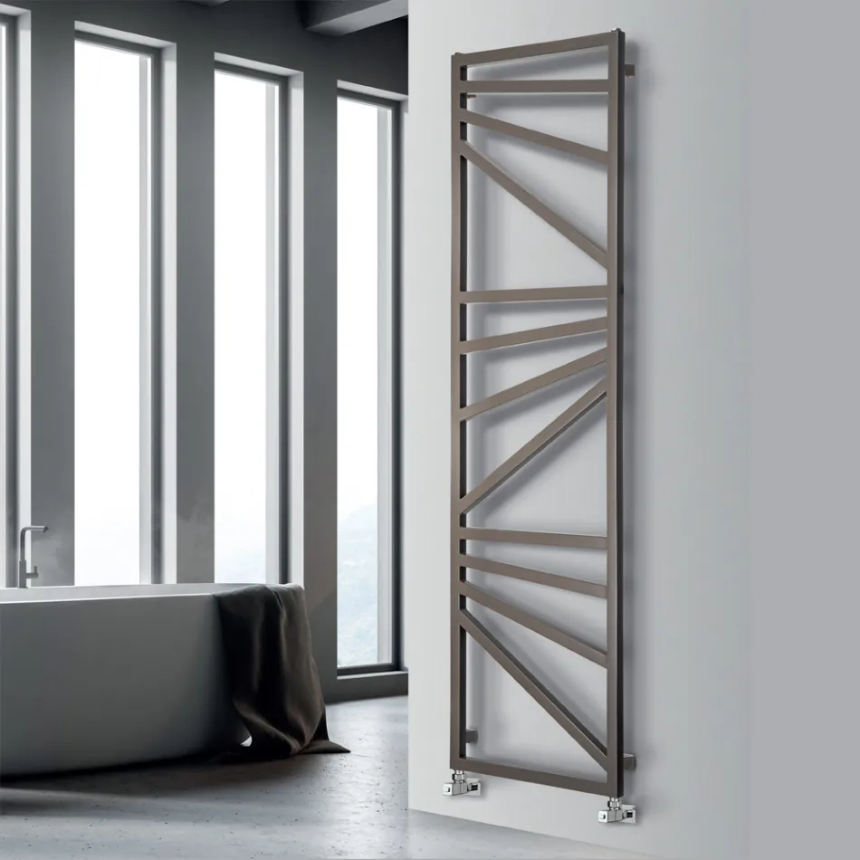 Scaldasalviette Idraulico con Elementi Quadrati Made in Italy - Mandorle Viadurini