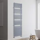 Scaldasalviette Idraulico in Acciaio Finitura Alluminio Made in Italy - Brioches Viadurini