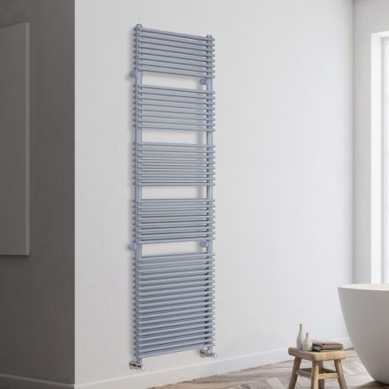 Scaldasalviette Idraulico in Acciaio Finitura Alluminio Made in Italy - Brioches Viadurini