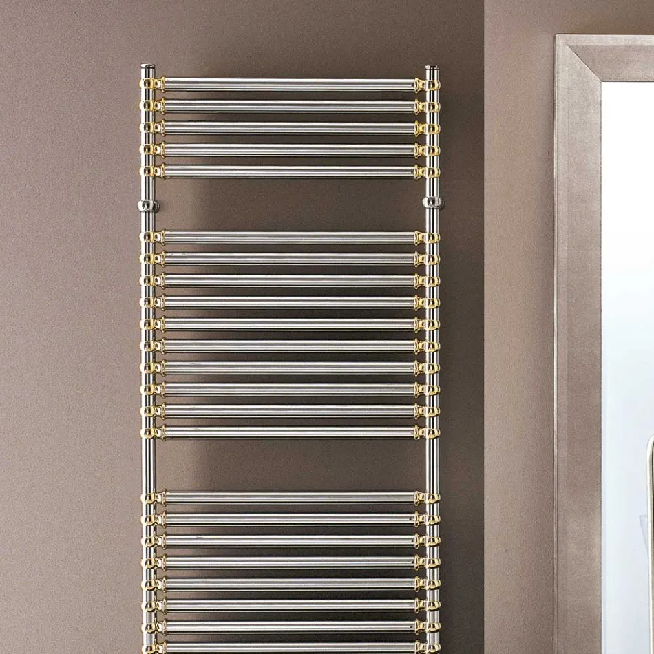 Scaldasalviette Idraulico in Acciaio Finitura Cromo e Oro Made in Italy - Laura Viadurini