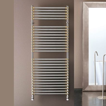 Scaldasalviette Idraulico in Acciaio Finitura Cromo e Oro Made in Italy - Laura Viadurini