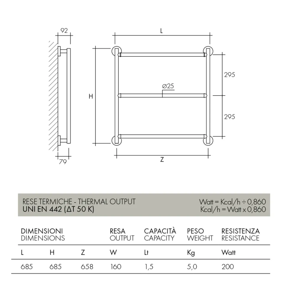 Scaldasalviette Idraulico in Acciaio Finitura Cromo Made in Italy - Gaia Viadurini
