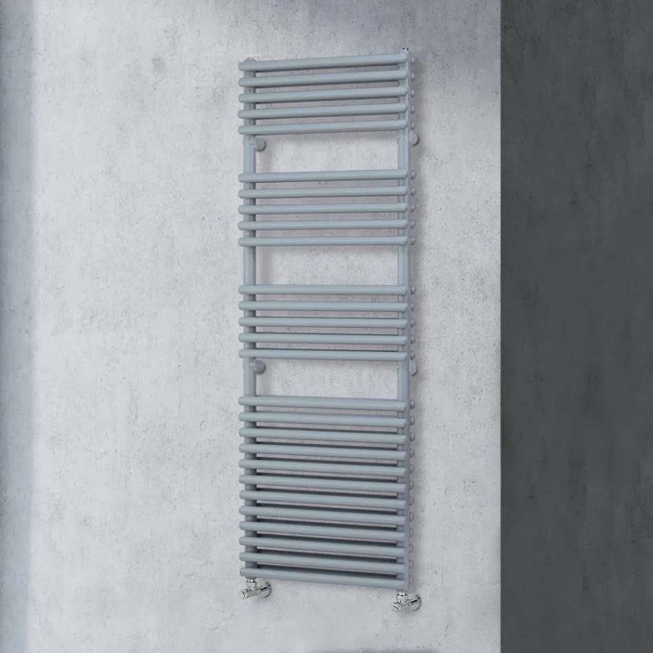 Scaldasalviette Misto con 4 Serie di Elementi Orizzontali Made in Italy - Meringa Viadurini